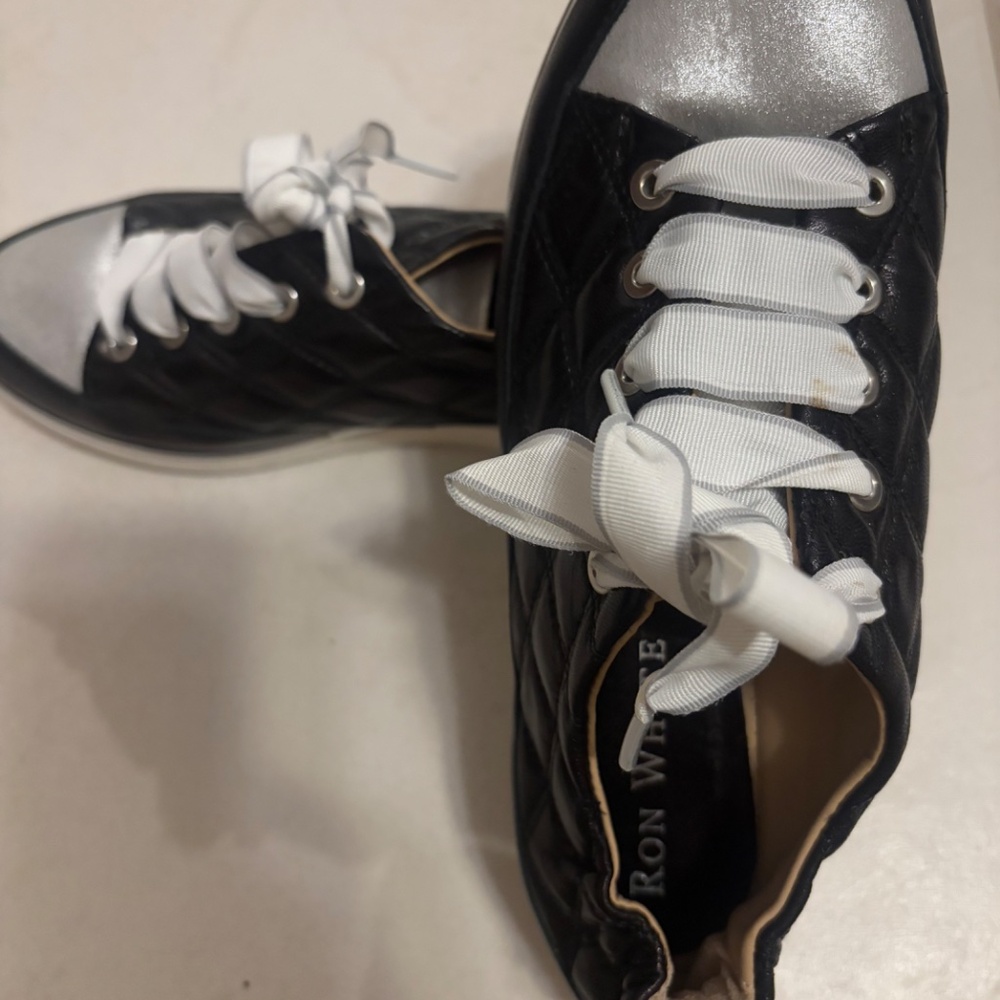 Ron White Novella Quilted sneakers black /silver size 361/2 - Picture 4 of 6